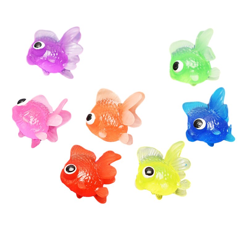 Fishing Fish Simulation Soft Goldfish Big Eyes Cartoon Mini Goldfish Translucent Soft Glue Fish Tank Bonsai