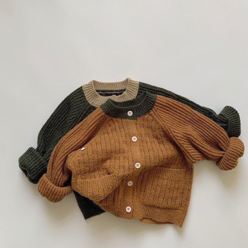 Deer jonmi 2022 primavera stile coreano bambini maglioni Cardigan lavorati a maglia Patchwork allentati Casual bambini maglione cappotti