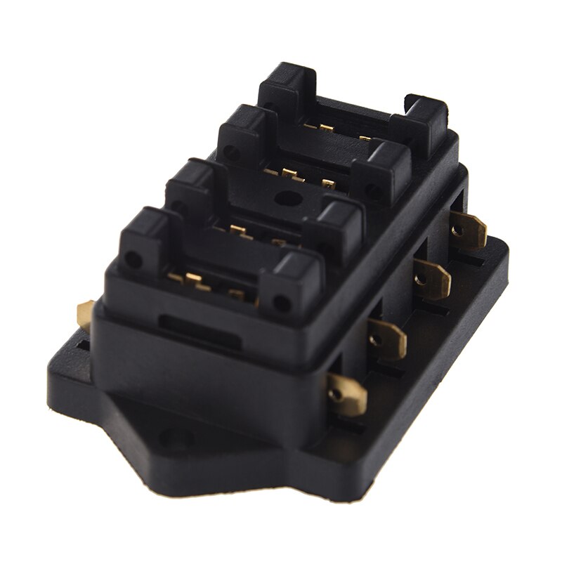 Universal Car Truck Vehicle 4 Way Circuit Automotive Middle-sized Blade Fuse Box Block Holder Black