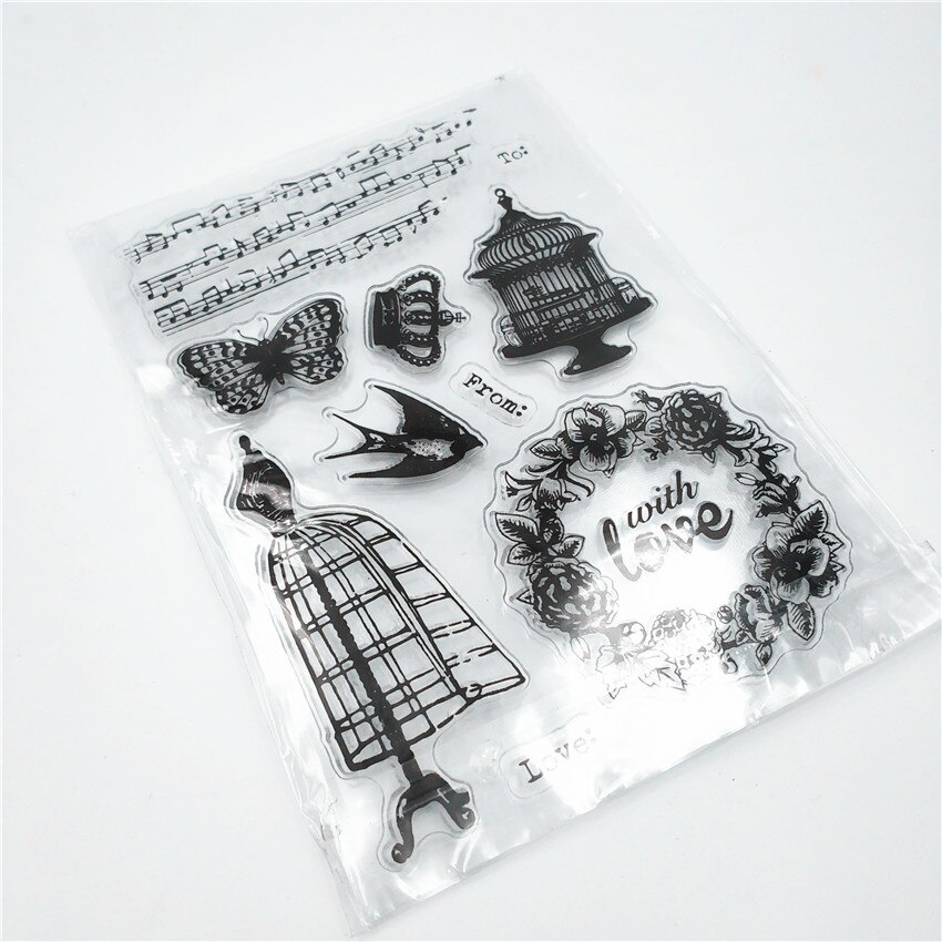 Butterfly bird cage Transparent Clear Stamps / Silicone Seals Roller Stamp for DIY scrapbooking photo album/Card Making