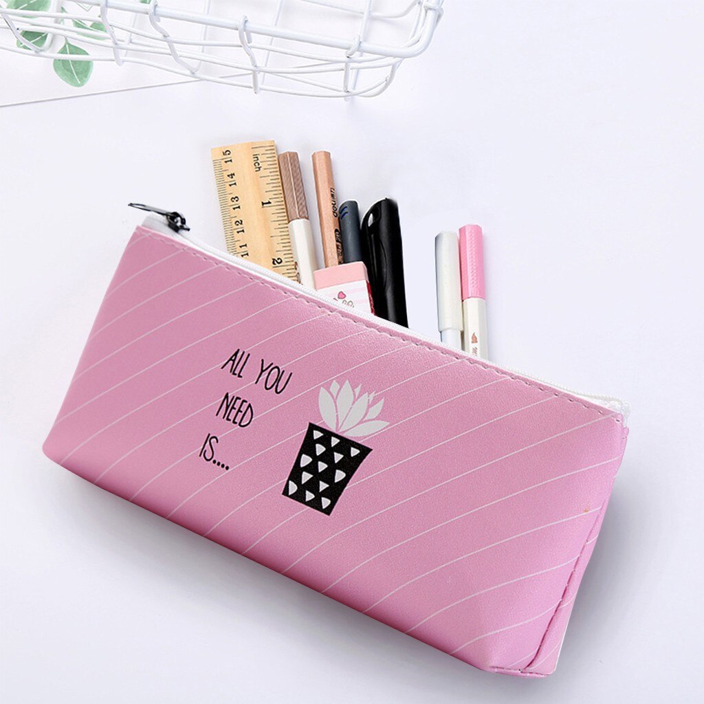 Snelle Levering Leuke Cartoon Leren Briefpapier Creatieve Cactus Etui Duurzaam En Praktische Product: C