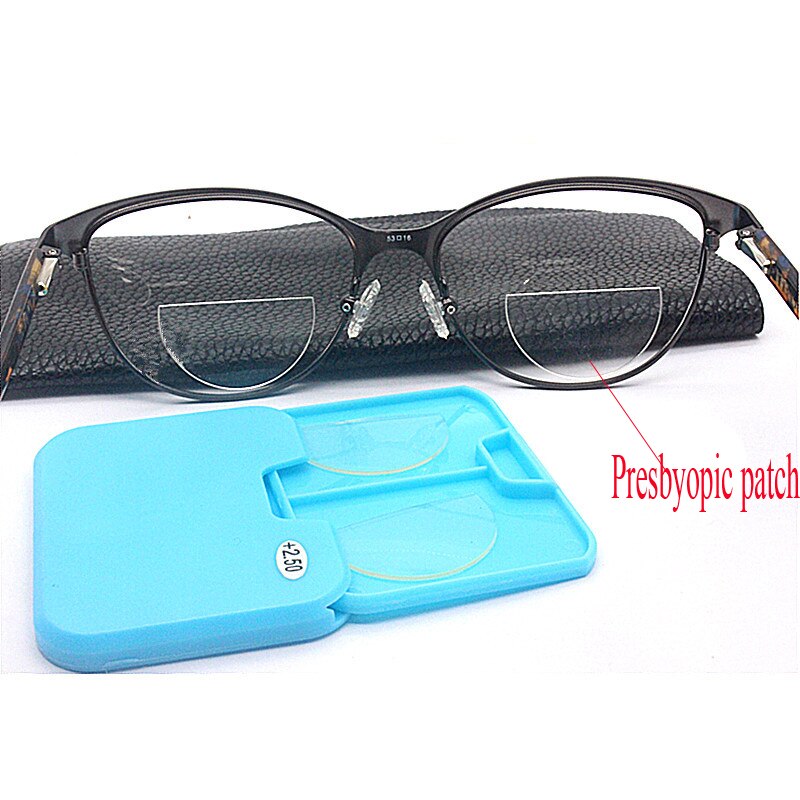 Stick-On Bifocal Reading Lens Mini 2pcs Reading Glasses Men Women's Liquid Silicone Replaceable Presbyopia Lens 1.75