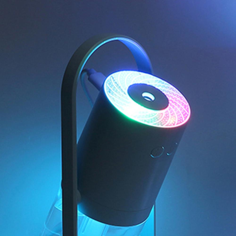 200Ml Usb Luchtbevochtiger Led Rotary Light Ultrasone Essentiële Olie Mist Diffuser Projectie Lamp Draagbare Usb Oplaadbare Fan
