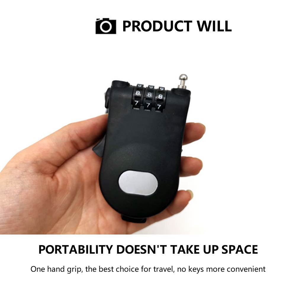 3 Digit Security Code Fiets Kabel Lock Wachtwoord Lange Roller Kinderwagen Hangslot Touw Fiets Mini Uitschuifbare Draad Anti Diefstal Accessoires