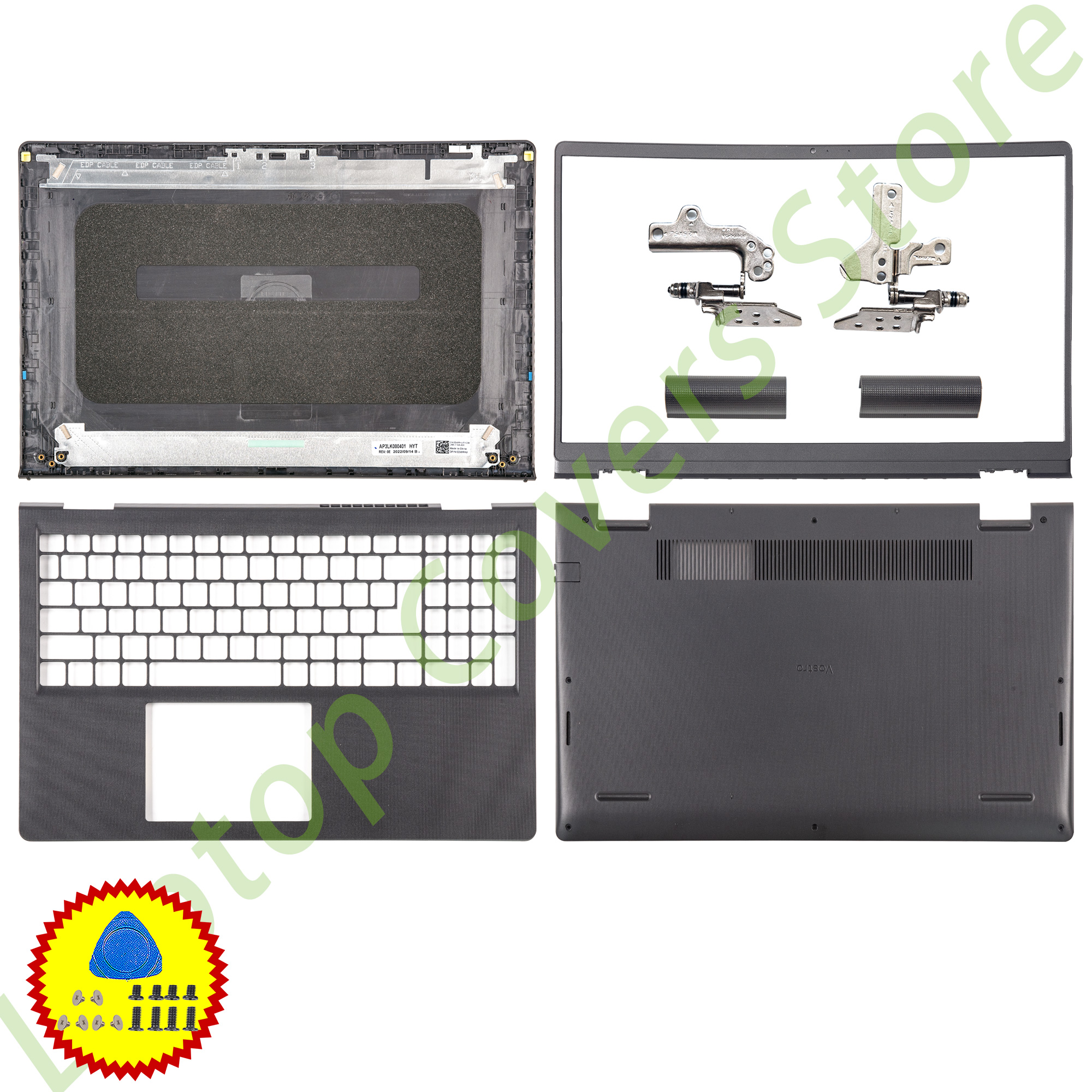 couvercle arrière/lunette/charnières LCD pour Vostro 15 3510 3511 3515 3520 3525 V3510 pièces en plastique repose-paume boîtier inférieur 15.6 pouces