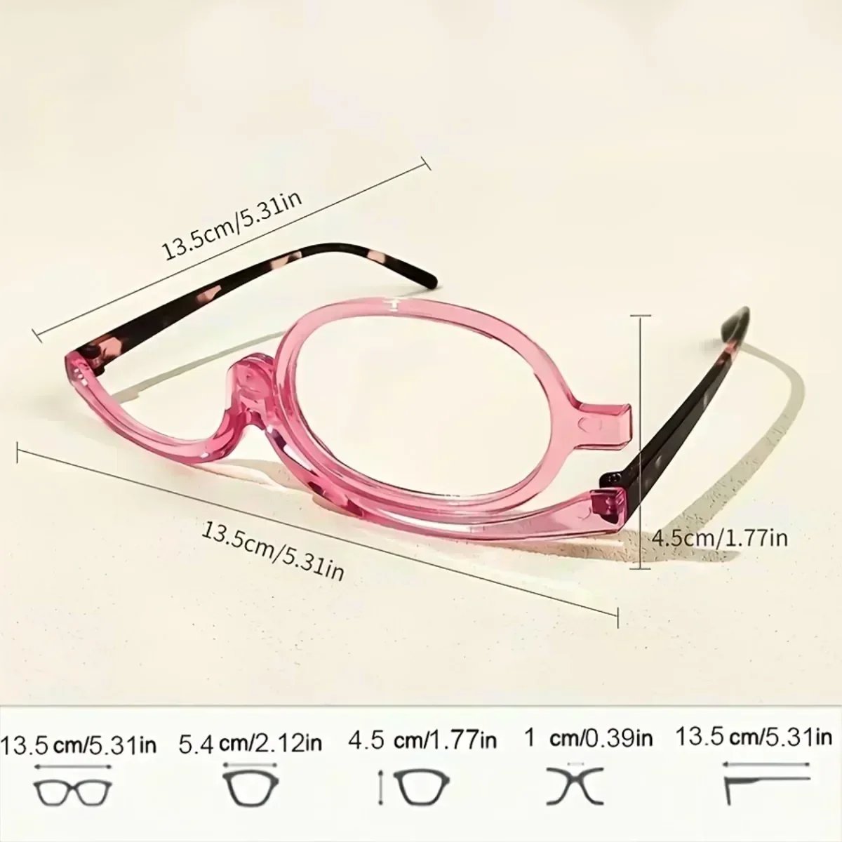 Elegante tegneserieinspirerte sminkebriller for kvinner – bærbare, polert finish