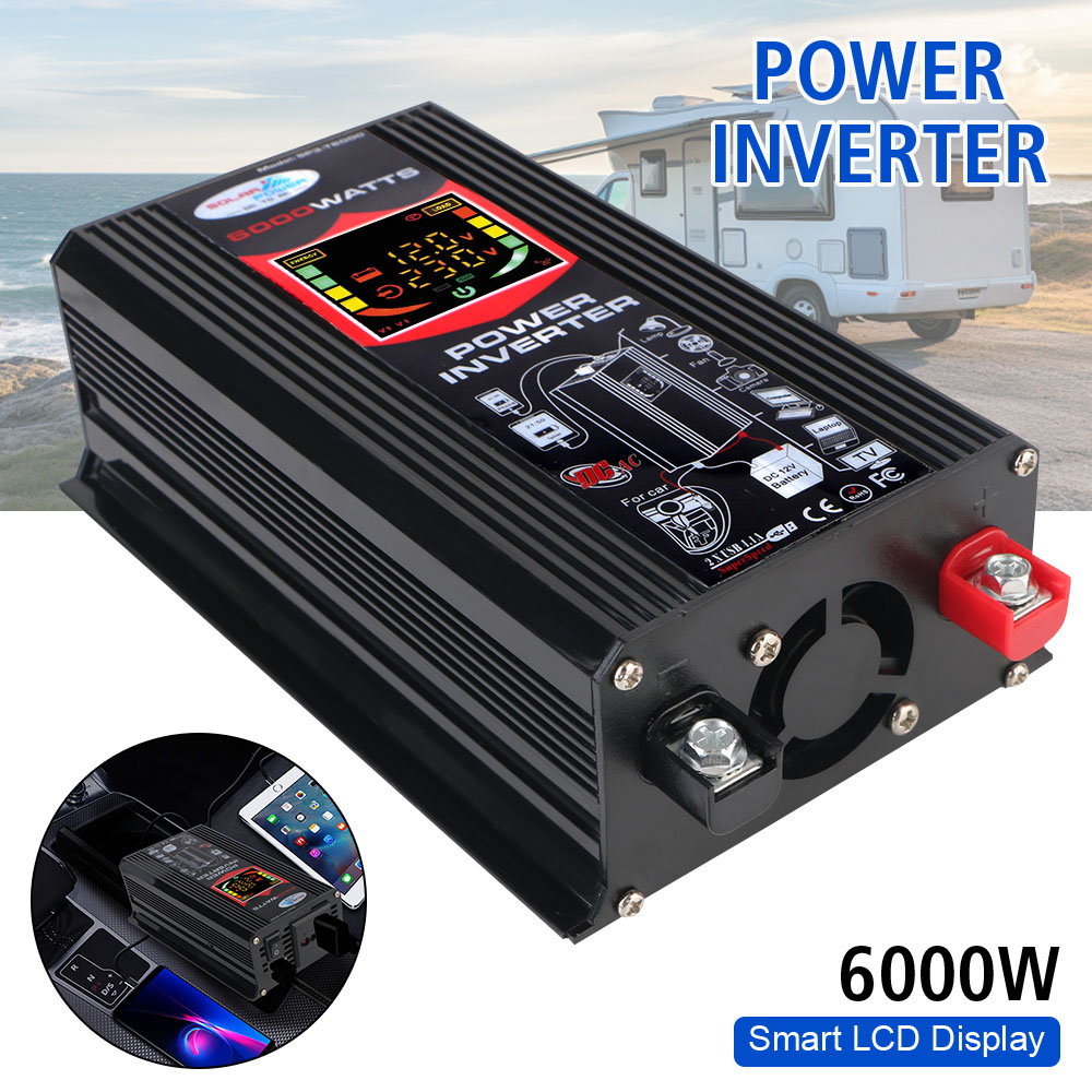 DC 12V To 220V Socket With 4.2A USB Car Power Invertor Car Accessories Vehicle-Mounted Household AC Converter Universal 6000W
