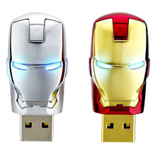 Iron Man Pen Drive 32Gb 64Gb Flash Drive USB 2.0 Flash 4Gb 8Gb 16Gb di Raccolta regali USB Disco Degli Occhi con la Luce di Disegno USB pendrive