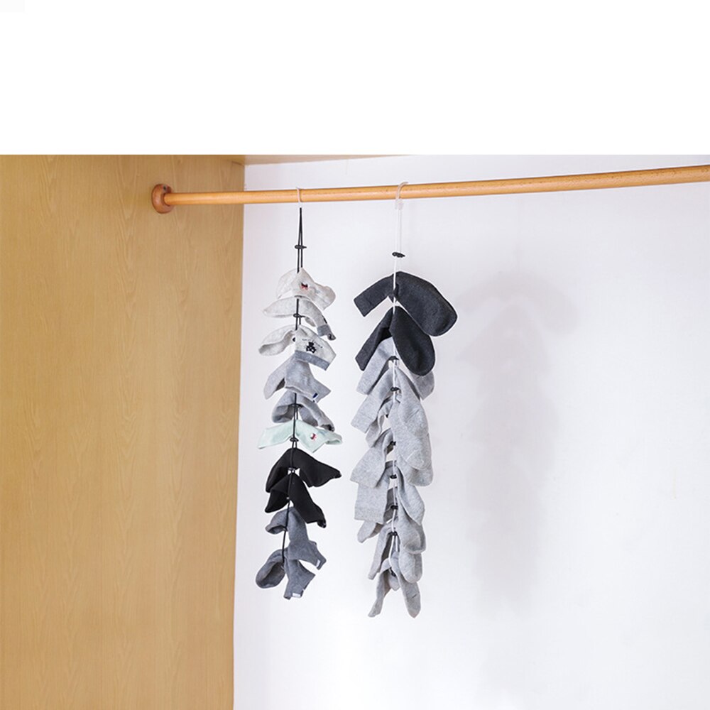 70CM cuerda colgante con Red con ganchos secado de medias Calcetines Rack tendedero calcetines multipropósito línea de ropa para acampar al aire libre casa