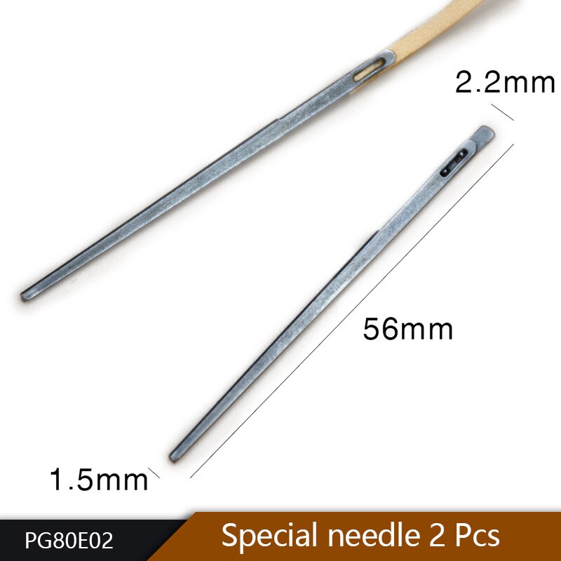 Ensemble de ciseaux plats en cuir pour tissage de trous, poinçons, couture, bricolage, laçage, 2.5/3mm, acier solide: Needle 2 Pcs