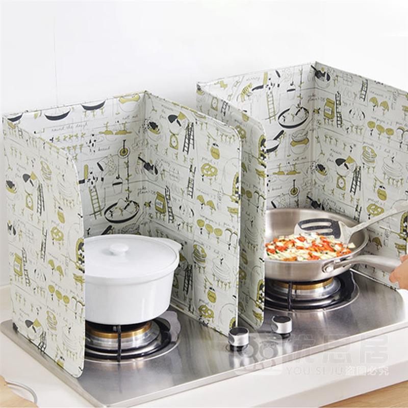 1PC Heat-insulation Practical Gas Stove Aluminum Foil Oil Splash Screen Shield for Home Kitchen Oil Splash Board