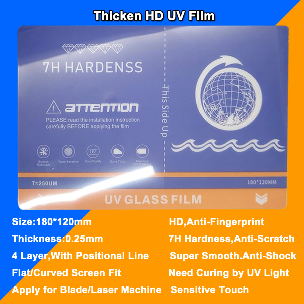 FONLYU UV Glass Film Mobile Phone Screen Protector for Hydrogel Sheet Cutting Machine HD Matte Privacy Curing Screenguard Film: Lucent / bundle 18