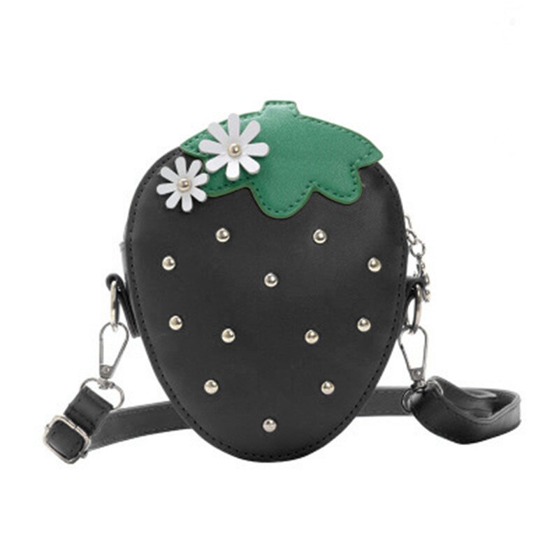 Strawberry Shaped Crossbody Bag – Novelty Studded Mini Purse with Adjustable Strap