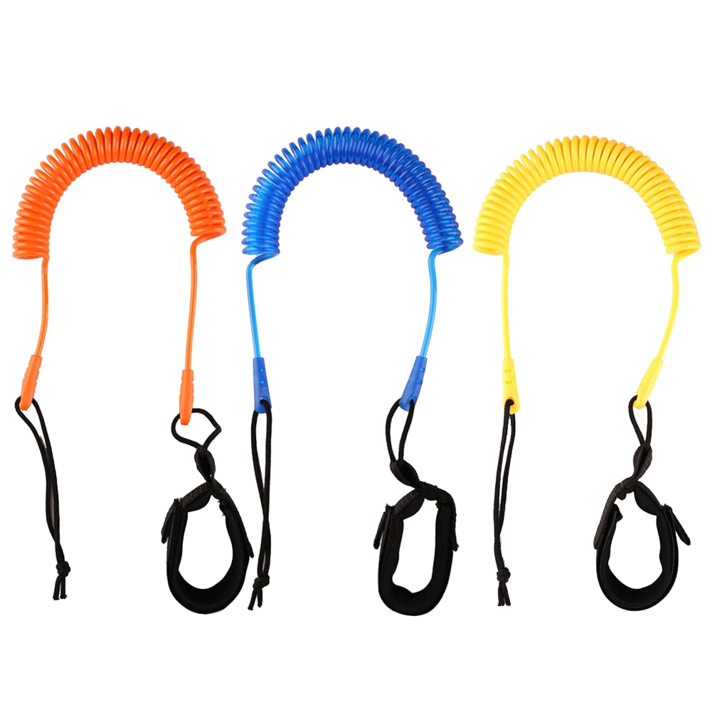 10 Voeten Opgerolde Surfboard Leash Surfen Stand Up Paddle Board Enkel Leiband Sup Board Voet Been Touw Surfplank Vlot Tractie touw