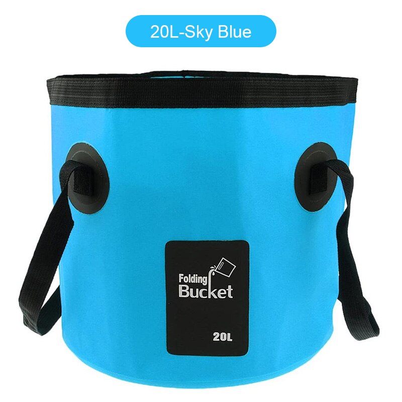 20L 12L Folding Bag Water Bucket Storage Container Water Carrier Waterproof Bags Portable For Outdoor Fishing Hiking Camping: Blue 20L