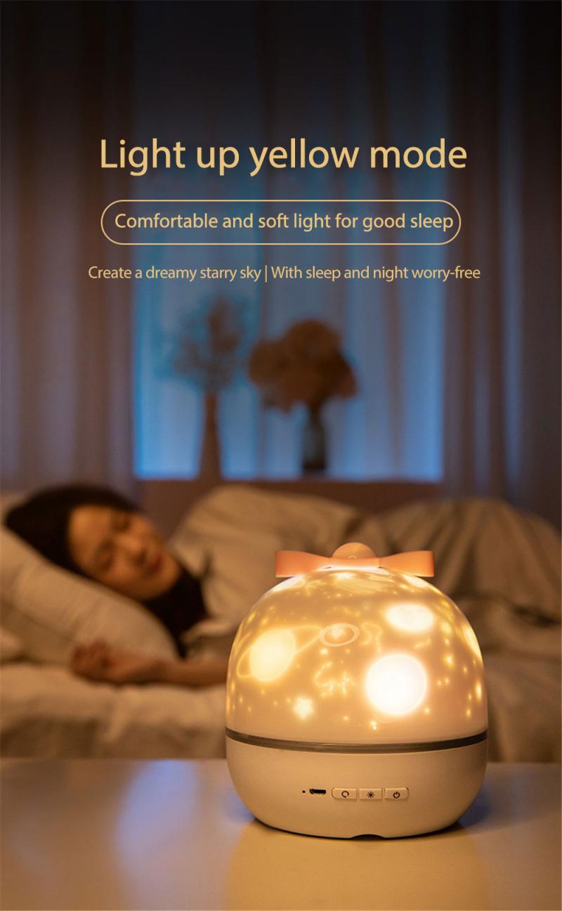 Star Music Projector Night Light Universe Starry Sky Rotate Chargeable LED Lamp Romantic Star Kids Home Bedroom Party Decor