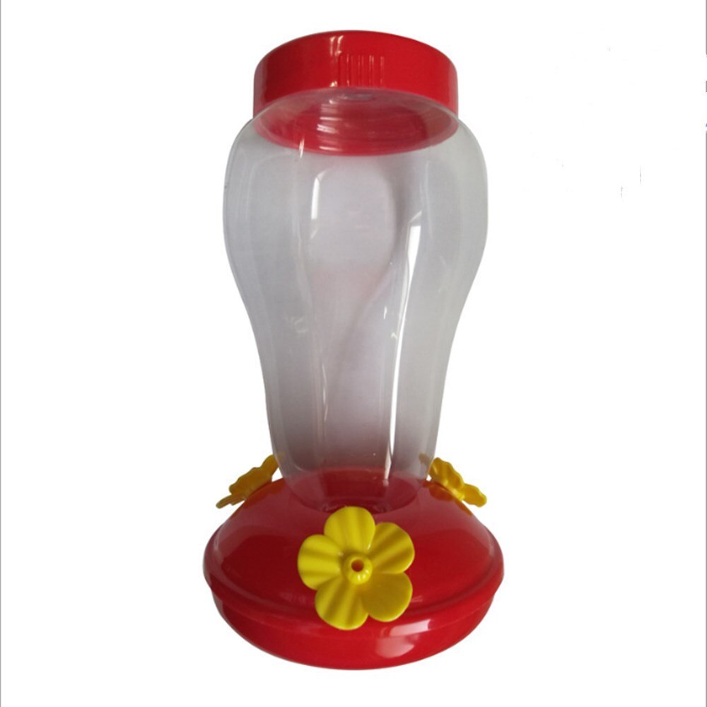 Garden Hand-held Hummingbird Feeder with 3 Feeding Ports Red with S-Hook Bird Drinking Utensils Water Food Feeder