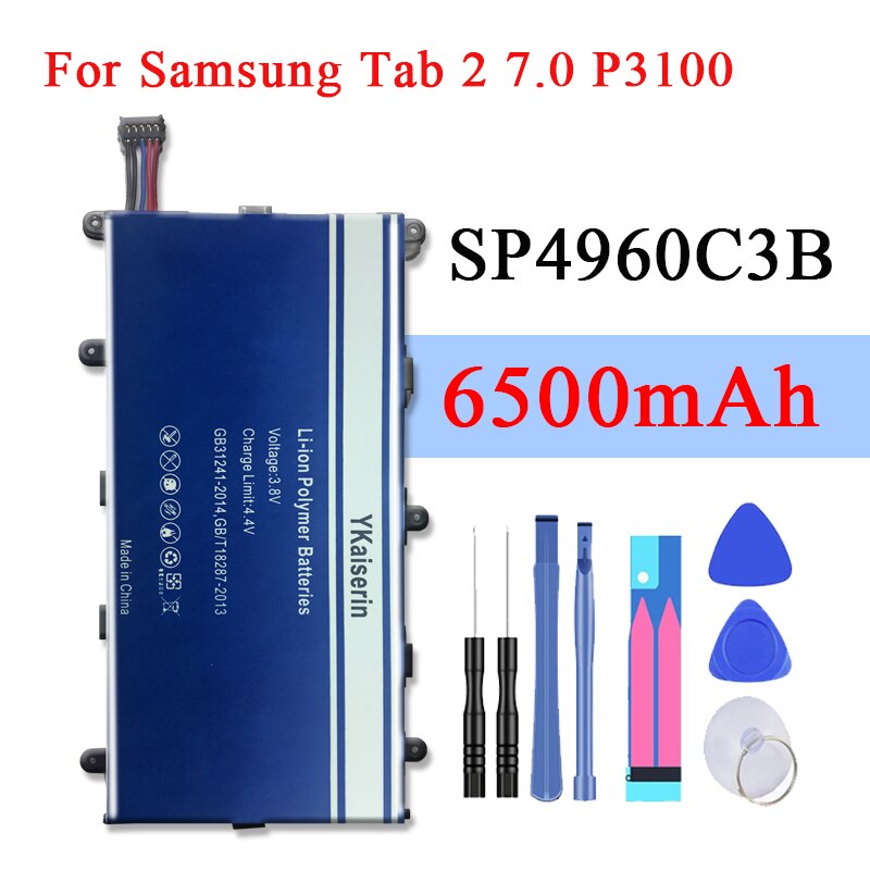 6500Mah SP4960C3B Batterij Voor Samsung Galaxy Tab 2 7.0 GT-P3110 GT-P3113 P3100 P3110 P6200 P3113 Batteria Met Tool + track Code