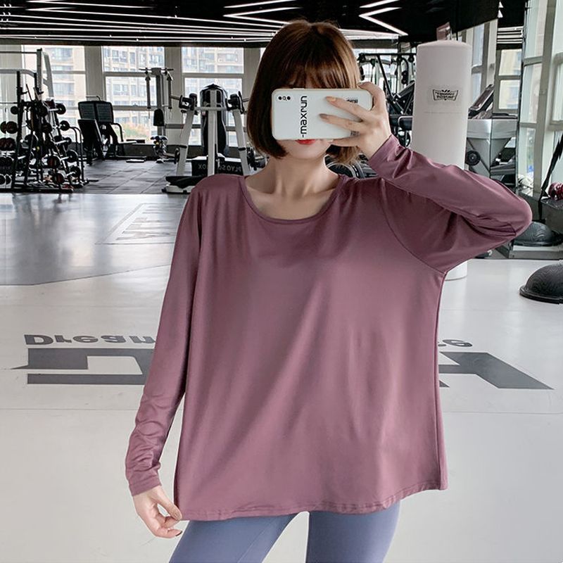 Atmungsaktives yoga-shirt für damen, langärmelig, schöner rückenausschnitt, fitness-lauf-sporttop, herbst/winter, schnelltrocknendes t-shirt
