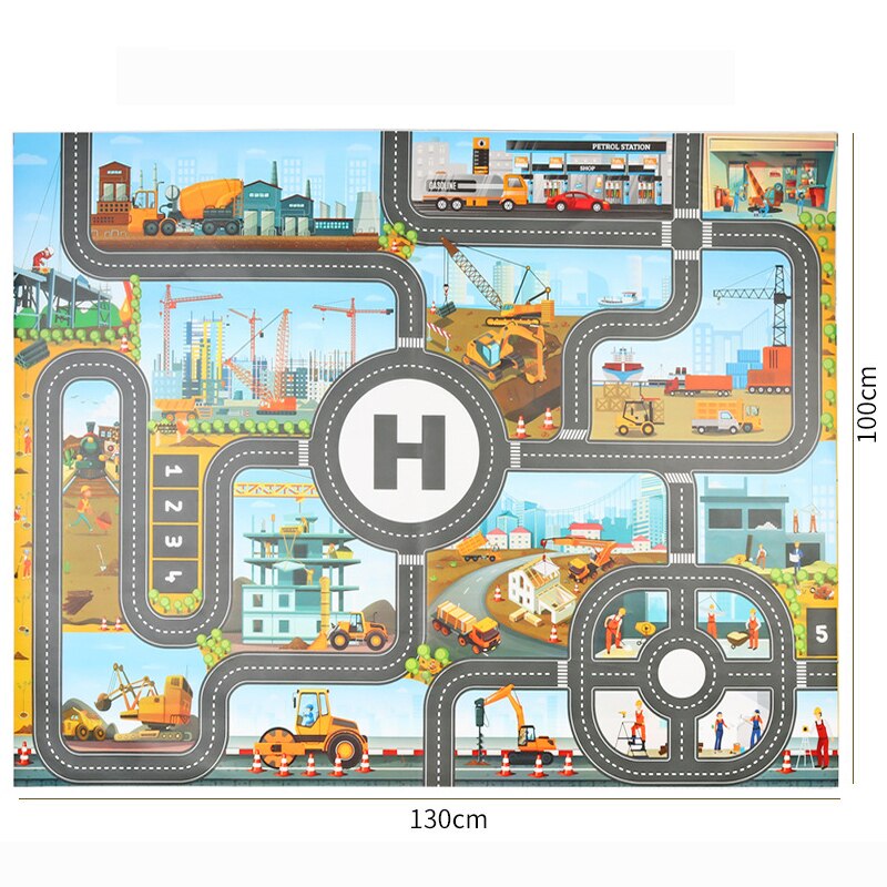 Ingegneria della lega Bulldozer gru costruzione camion RC Tower Designer per ragazzi gioca escavatore veicoli auto Set giocattoli per bambini: Engineering car mat