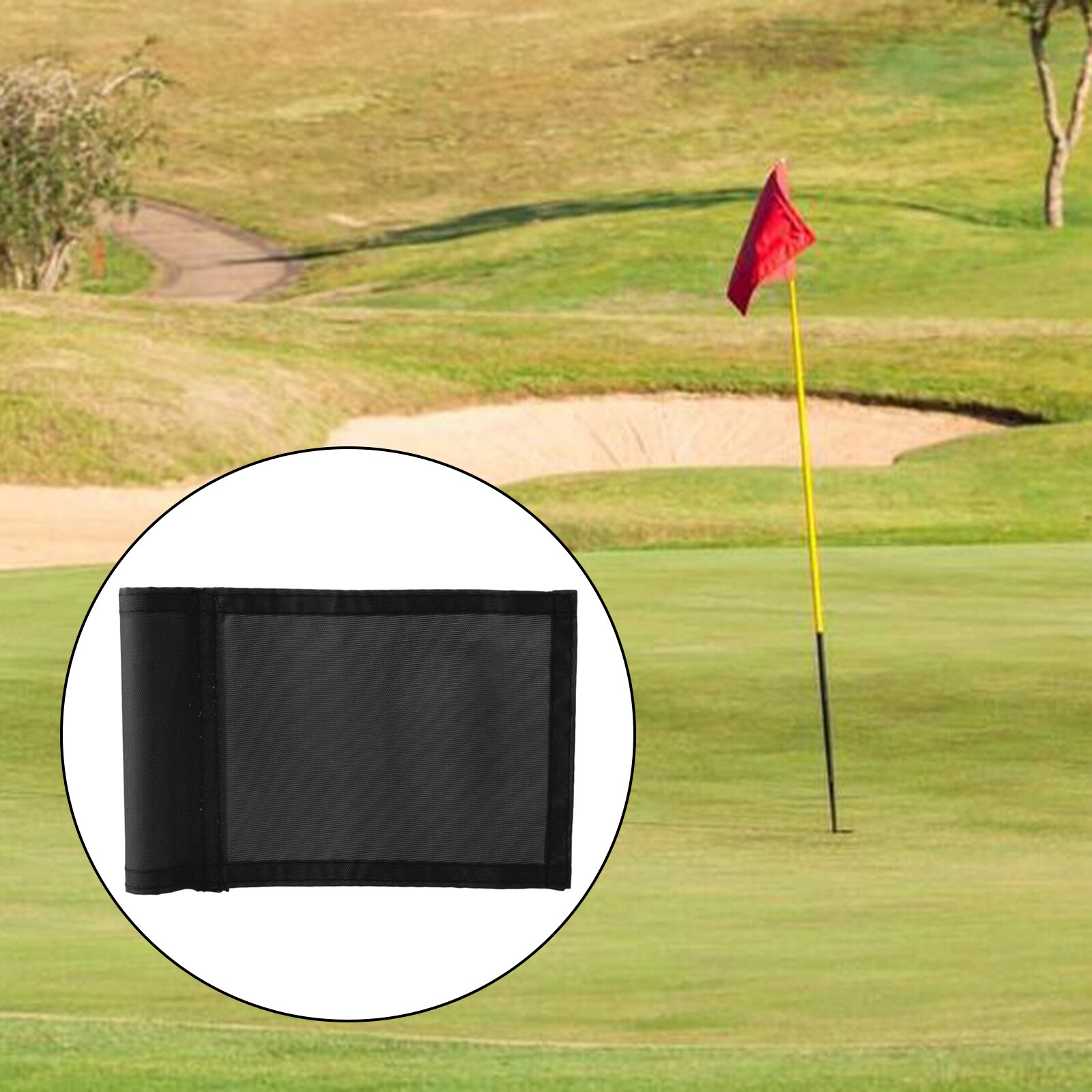 Nylon Golf Flag with Tube Insrted Putting Green Flag Target Flags for Yard: Black