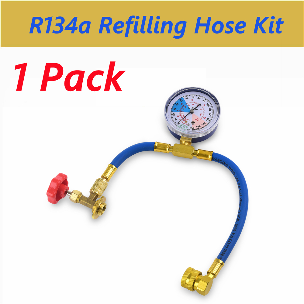 Air Conditioner Refill r134a Refrigerant Gas Refilling Equipment Freon r134a Filling Kit Car Air Conditioning Charge Adapter: Orange