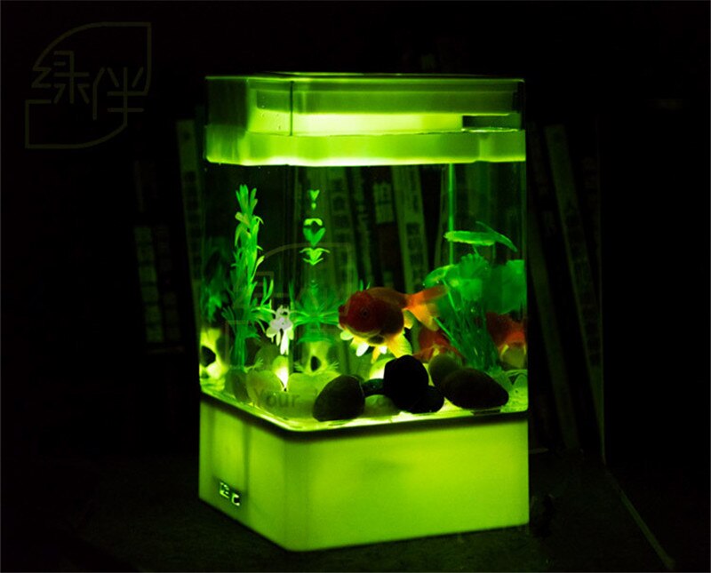 HONGYI 1 piece lazy mini small acrylic goldfish bowl fish tank free water change transparent betta fish tank goods
