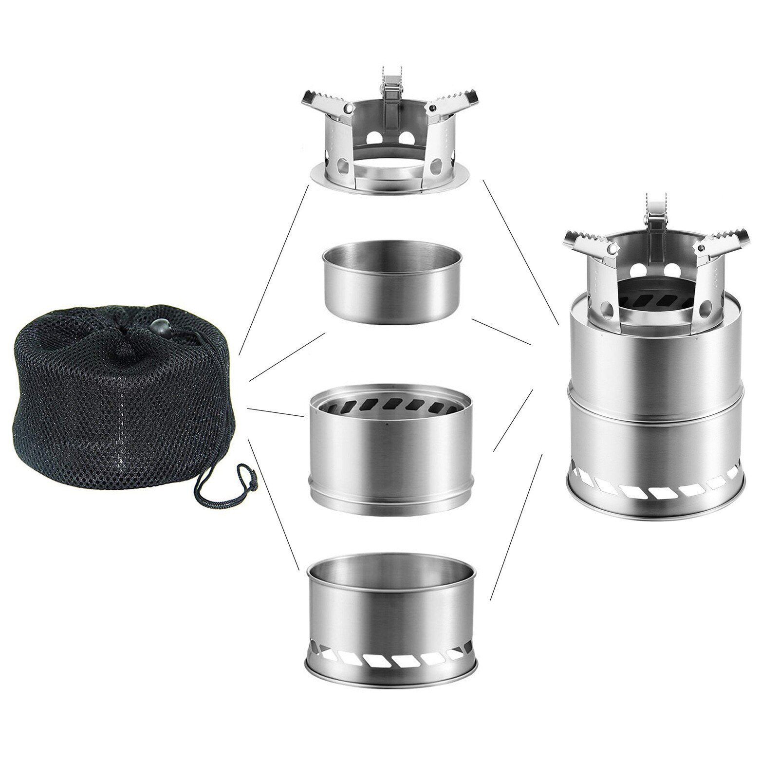 4# Portable Camping Hiking Stove Heater Outdoor Barbecue Rack Removable Picnic Cooker Stove Equipment Mini Barbecue