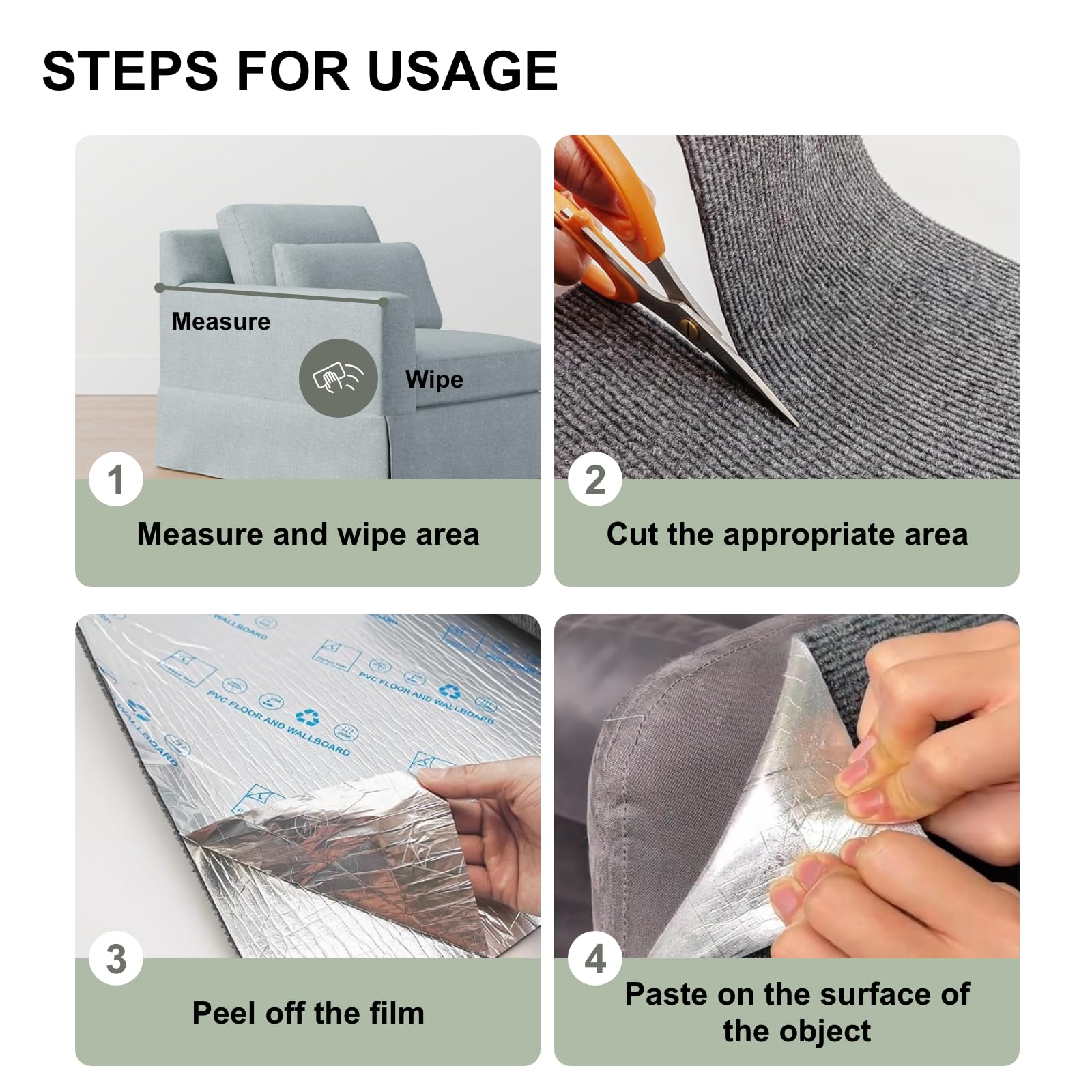Tapis Auto-Adhésif à Gratter pour Chat, Planche Murale Anti-Rayures pour Canapé, Protection de Canapé, Aiguiser les Pattes, Réglable, DIY
