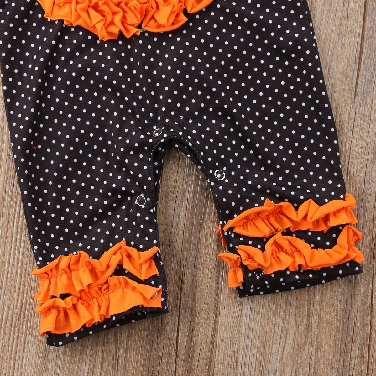 Halloween Toddler Baby Pumpkin Romper Girl Boy Polka Dots Harem Romper Long Sleeve Jumpsuit Playsuit Clothes Autumn Winter