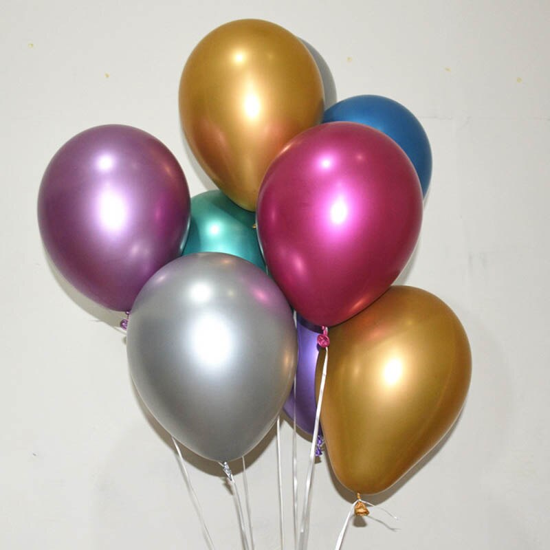 5PCS/lot 12" Pearl Metallic Balloon Round Metal Balloons Birthday Party Decor Latex Baloons Metallized Wedding Party Decor