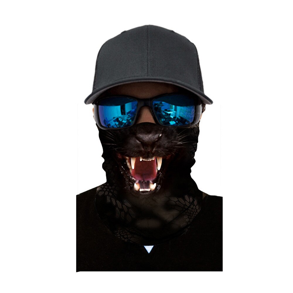 Écharpe de tête pour moto cyclisme, cache-cou, masque facial, cagoule de Ski, bandeau, singe, léopard, chien, loup, Animal