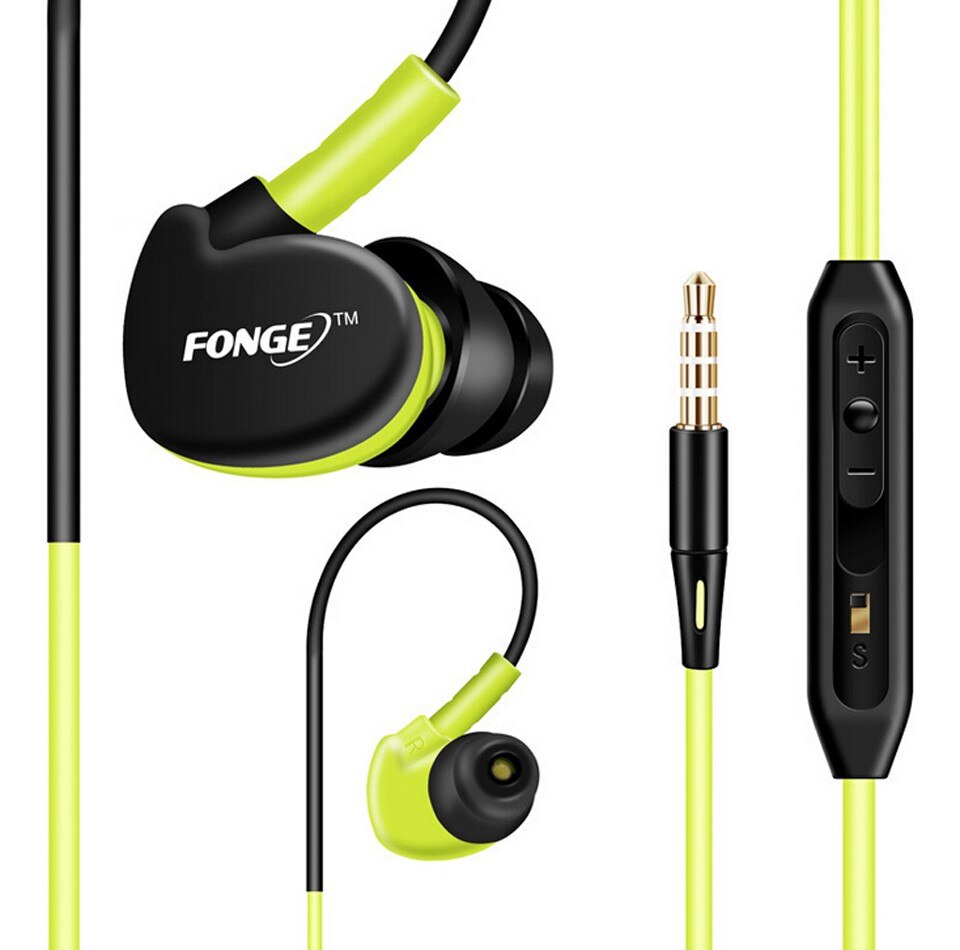 Fonge Waterdichte Oordopjes In Ear Oordopjes Hifi Sport Hoofdtelefoon Bass Headset Met Microfoon Voor Smartphones: green