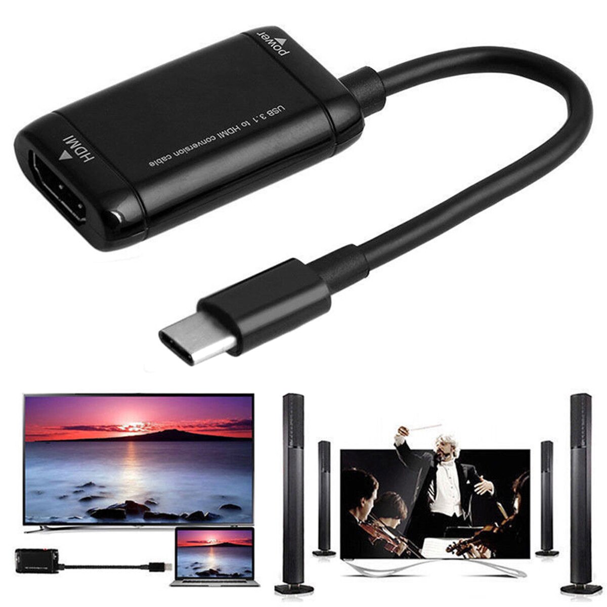 Soonhua USB-C Type C Naar Hdmi Adapter Usb 3.1 Kabel Hdmi Adapters Voor Android Telefoon Tablet Hdtv