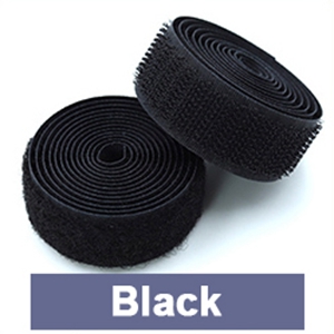 Haisen,Solid Color Soft Nylon Hook and Loop Adhesive Fastener Tape,Magic Tape, Sewing Accessories For Clothe/ Bag/ Shoe/AB Stick: Black - C