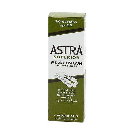 100 Uds 100 Astra hoja de afeitar superior de platino con doble filo de seguridad, afeitadora, cuchilla de afeitar