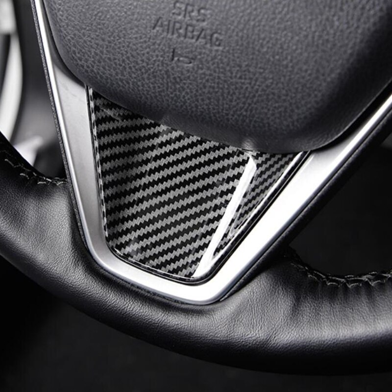 1 set koolstofvezel stuurwielknopframe-afdekking voor toyota camry
