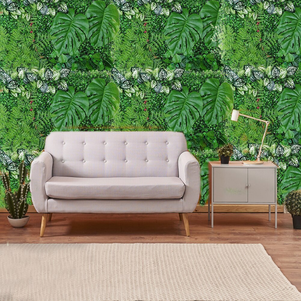 40x60CM Artificial Leaf Hedge Board Plant Hedge Panel Noise Reduction UV Protected Privacy Fence Screen For Garden Backyard