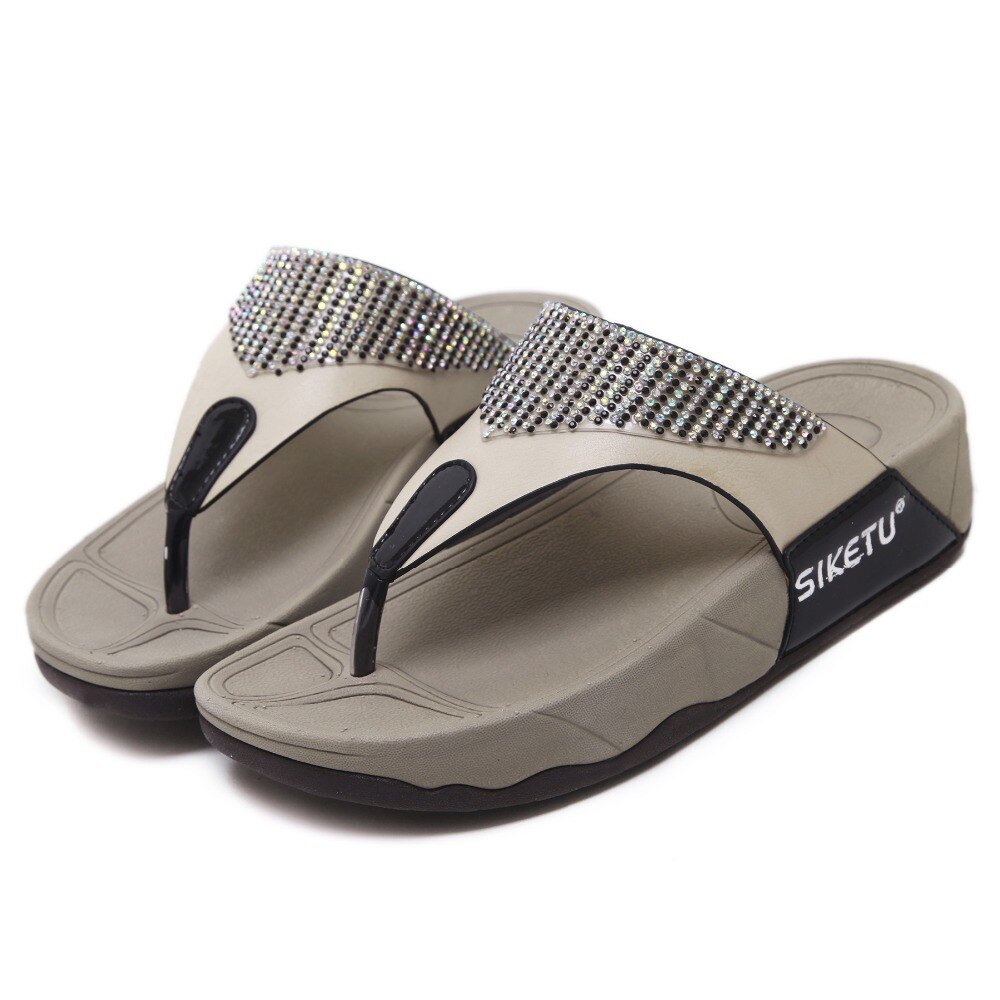 SIKETU été femmes chaussures doux chaussons pour femmes diamant antidérapant confortable grande taille femme pantoufles femmes sandales