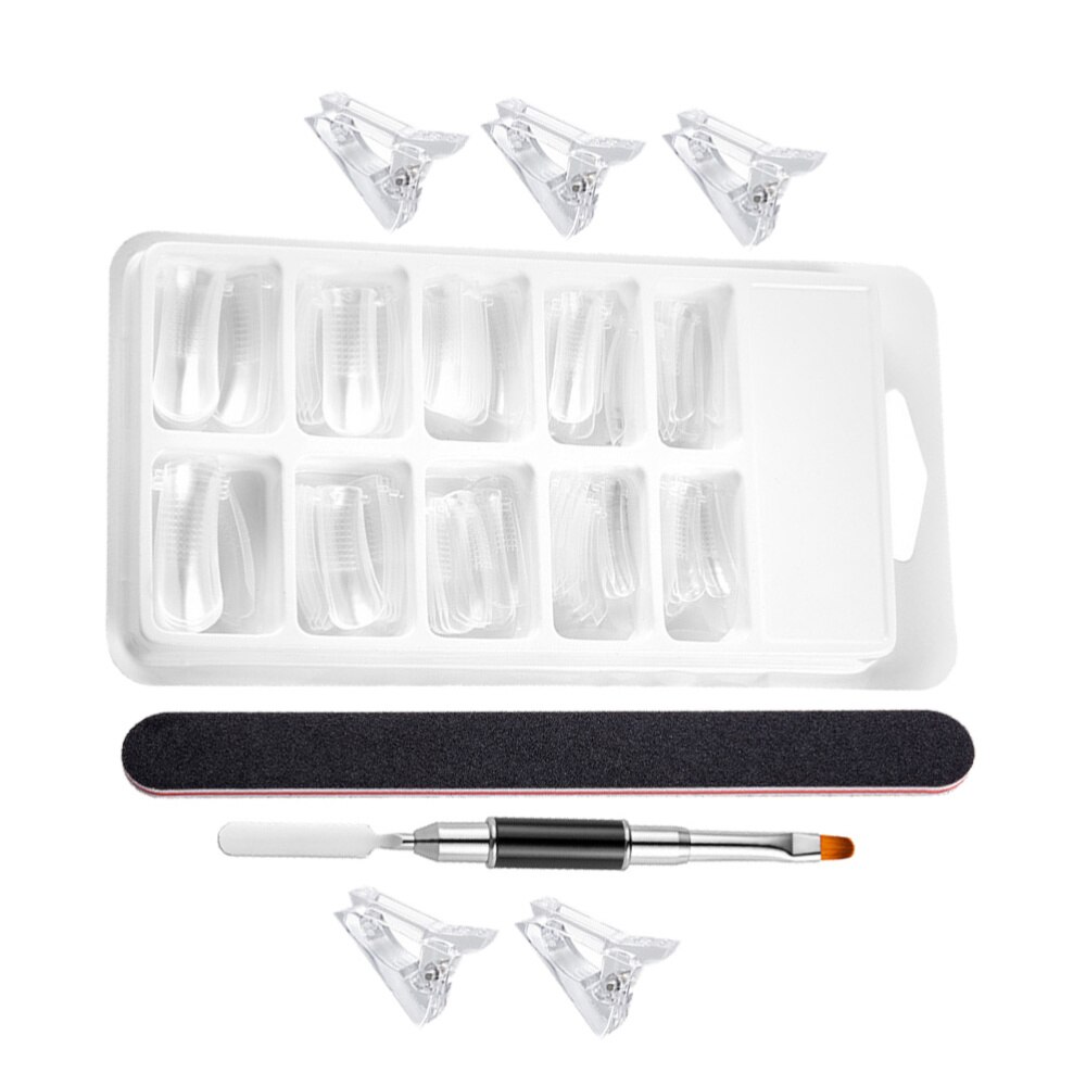 1 Set Manicure Extension Valse Nagel Met Schaal Manicure Tool Nail Mold Kit