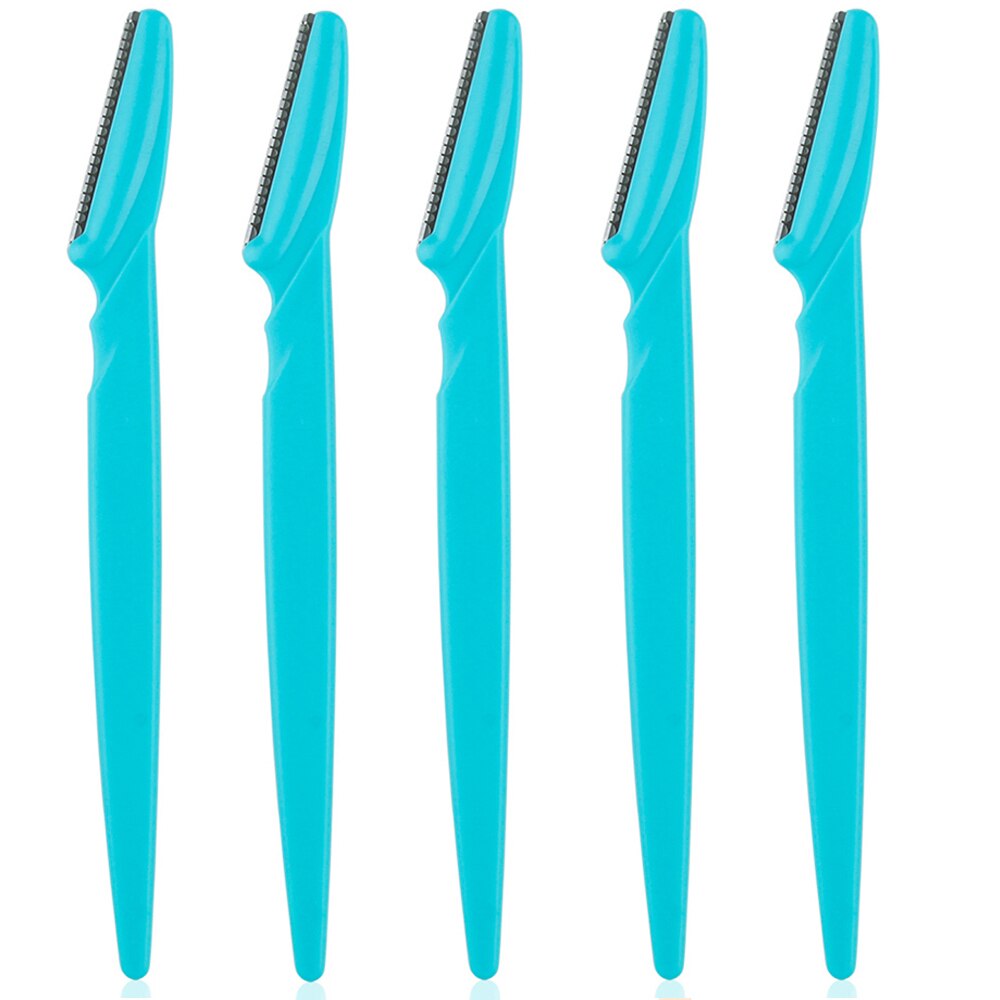 cejas Trimmer de afeitar kit de cara de pelo desmaquillante Facial Shaper Dermaplaning depiladora Razors herramientas de maquillaje para hombre mujer: Blue-5PCS