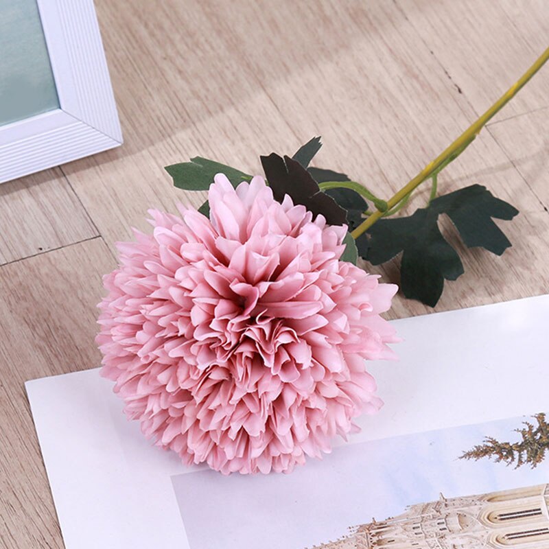1PC Simulation Hydrangea Colorful Artificial Dandelion Flower Ball Artificial Flowers DIY Wedding Party Decor: dark pink