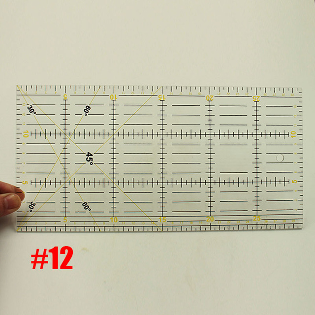 1pcs Plastic Clear Sewing Patchwork Ruler Tools Quilting Grid Rulers Cutting Pattern Tailors Ruler DIY Sewing Craft Scale Ruler: NO.12
