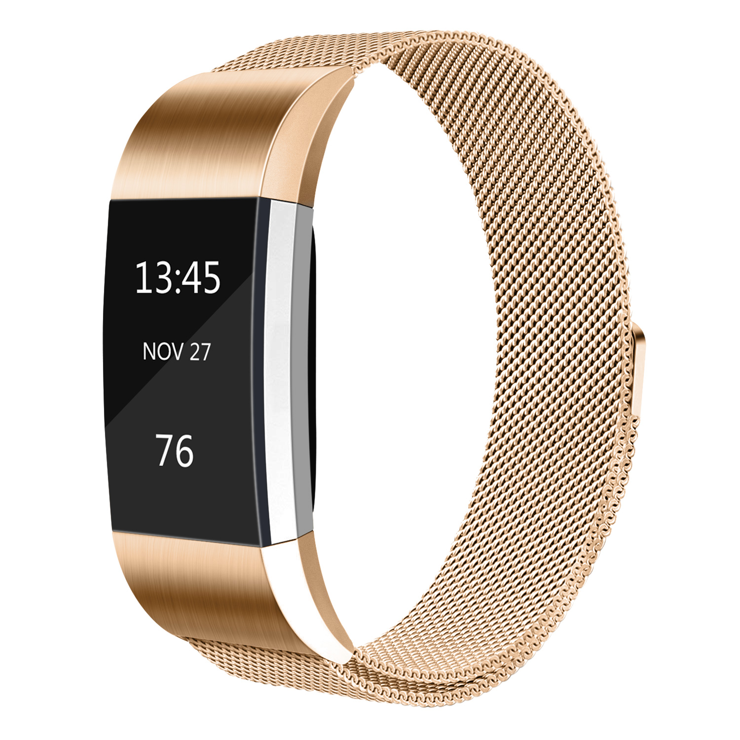 Magnetische metalen band voor Fitbit Charge 2-band vervangende armband Polsband voor Fitbit Charge 2-band Slimme horlogebandaccessoire: S / Beige