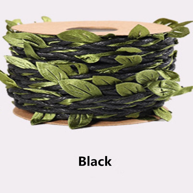 5 meter naturlig miljøbeskyttelse macrame grønt blad hamp reb håndlavet diy emballage produktion vævet voks reb: Sort