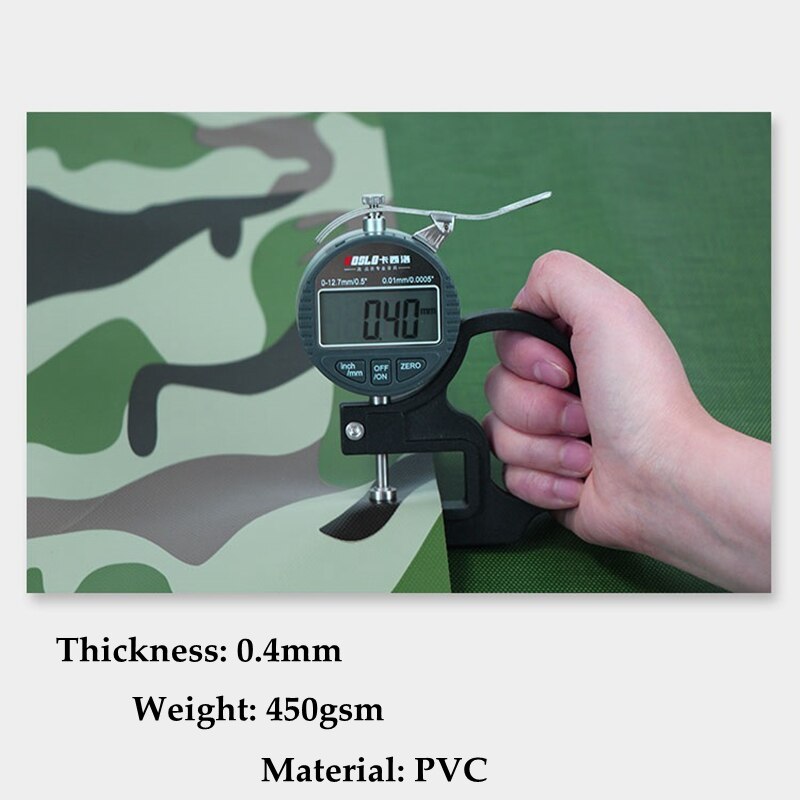 0.4mm Camouflage PVC Waterproof Tarpaulin Grade Rainproof Tarp Garden Plant Balcony Cover Anti-flaming Cloth Forest Fire-proof