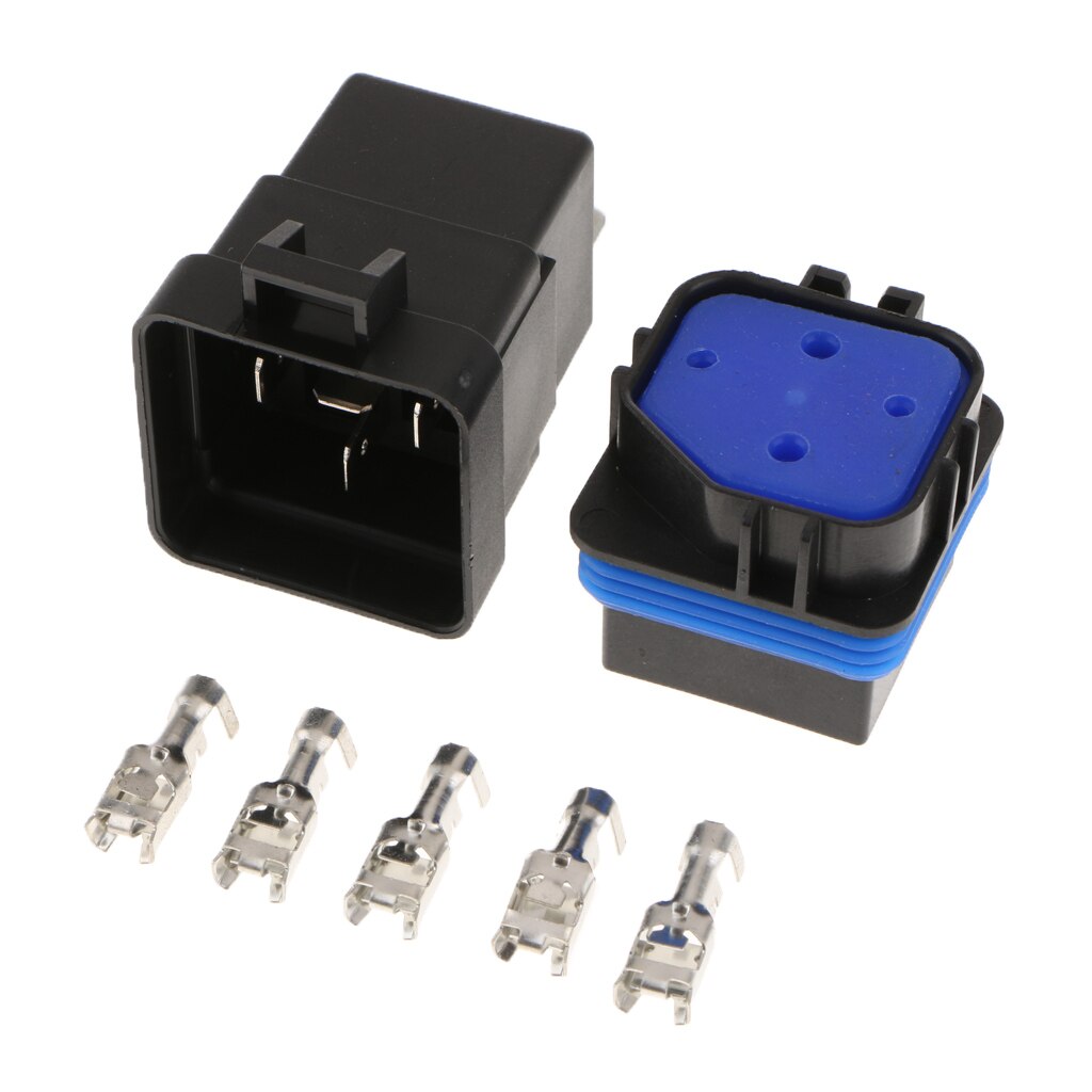 2 Stuks 12V 40A 4 Pins Relais Bedrading Binnen De Waterdichte Socket Met Terminals