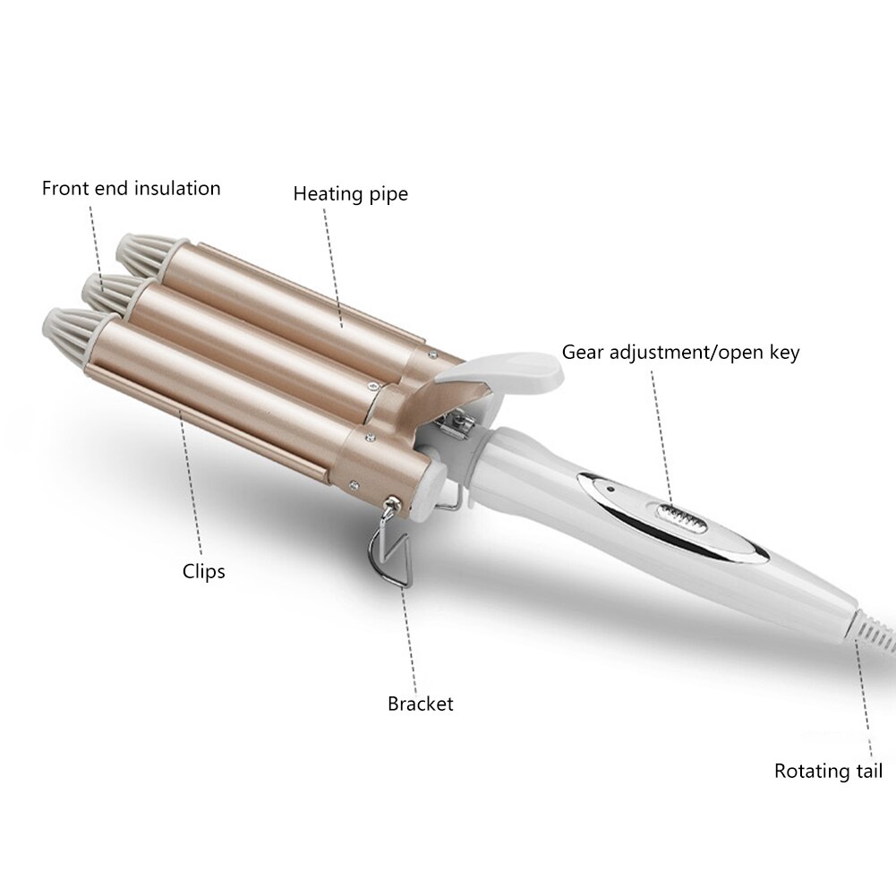 Haar Werkzeuge Eisstockschießen Eisen Keramik verdreifachen Fass Haar Styler Haar wanken Styling Werkzeuge Haar Lockenwickler Elektrische Eisstockschießen