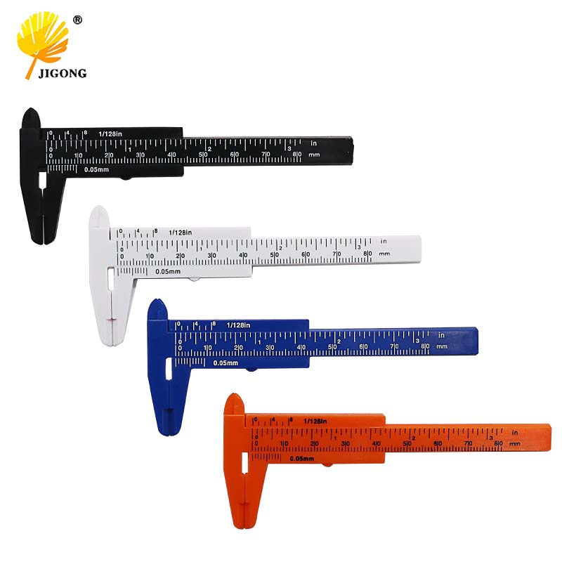 JIGONG Mini Plastic Vernier Caliper Gauge Micrometer 80MM Mini Ruler Accurate Measurement Tools Standard Vernier Caliper