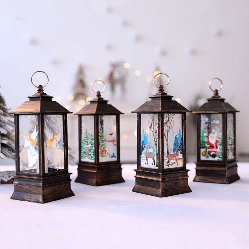Velas de luz LED de té jaulas ElkLED vela de Navidad con soporte Santa candelero Navidad LED simulación Luz Decoración